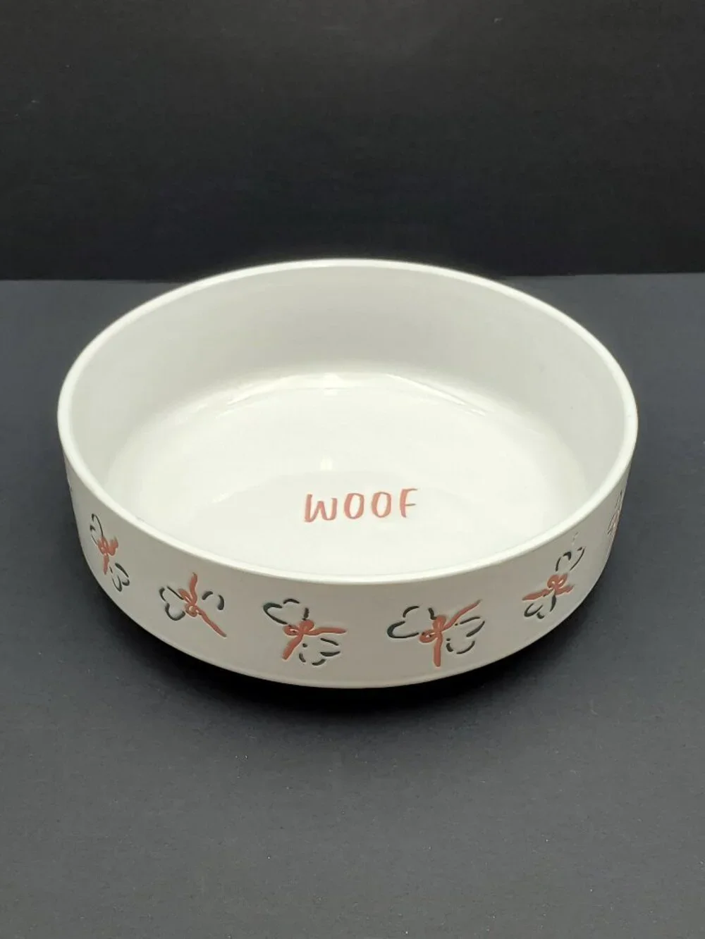 Prima Pet Dog Bowl Pet Bowl Dog Food & Water Dish Etched Woof and Bones